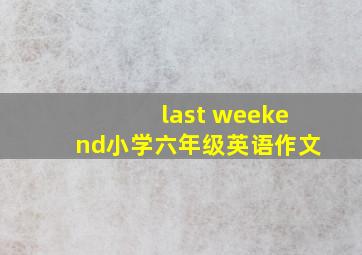 last weekend小学六年级英语作文